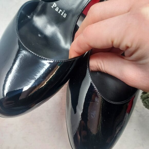 Christian Louboutin Jane Patent Strappy Slingback Pumps - Picture 11 of 14